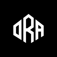 ORA letter logo design with polygon shape. ORA polygon and cube shape logo design. ORA hexagon vector logo template white and black colors. ORA monogram, business and real estate logo. - obrazy, fototapety, plakaty