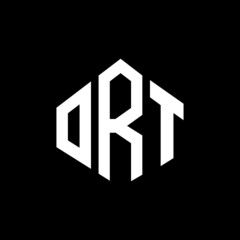 ORT letter logo design with polygon shape. ORT polygon and cube shape logo design. ORT hexagon vector logo template white and black colors. ORT monogram, business and real estate logo.