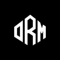 ORM letter logo design with polygon shape. ORM polygon and cube shape logo design. ORM hexagon vector logo template white and black colors. ORM monogram, business and real estate logo.