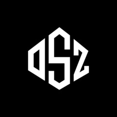 OSZ letter logo design with polygon shape. OSZ polygon and cube shape logo design. OSZ hexagon vector logo template white and black colors. OSZ monogram, business and real estate logo.