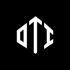 OTI letter logo design with polygon shape. OTI polygon and cube shape logo design. OTI hexagon vector logo template white and black colors. OTI monogram, business and real estate logo.