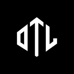 OTL letter logo design with polygon shape. OTL polygon and cube shape logo design. OTL hexagon vector logo template white and black colors. OTL monogram, business and real estate logo.