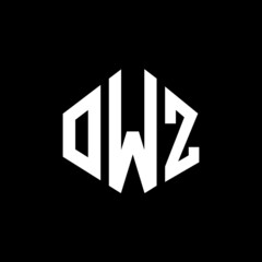 OWZ letter logo design with polygon shape. OWZ polygon and cube shape logo design. OWZ hexagon vector logo template white and black colors. OWZ monogram, business and real estate logo.