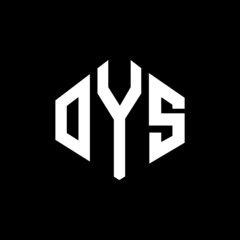 OYS letter logo design with polygon shape. OYS polygon and cube shape logo design. OYS hexagon vector logo template white and black colors. OYS monogram, business and real estate logo.