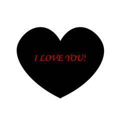 Valentine's Day love I love you black heart 
