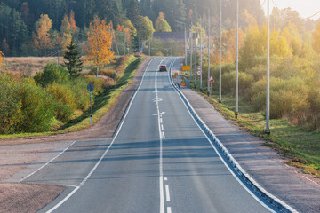 View of the new highway at sunset.