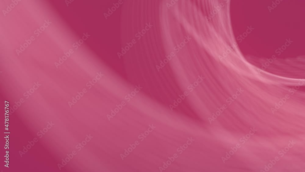 Leinwandbilder wavy swirl of white lines on a pink background. 3d rendering loop animation hd