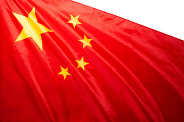 China flag waving as a background.