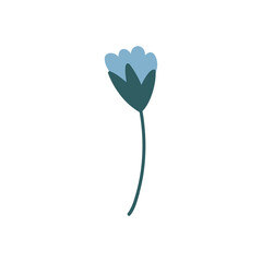 Naive simple blue flower