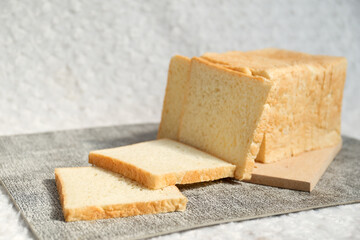 Plain toasted bread whole. White bread toast slice.	
