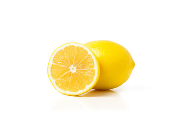 Fresh lemon isolated on white background  