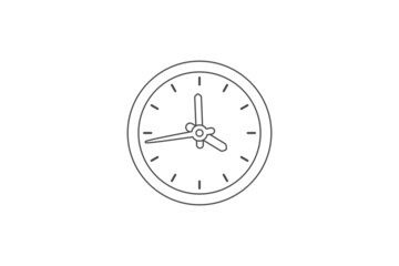 Clock vector icon outline