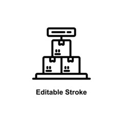 shipping package weight icon designed in outline style with editable stroke in delivery icon theme