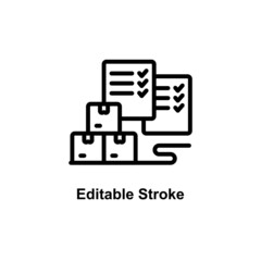 Fototapeta premium delivery report icon designed in outline style with editable stroke in delivery icon theme