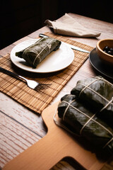 Hallaca on the table, the traditional dish of Venezuelan Christmas