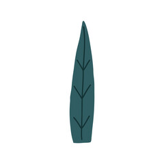 Turquoise handdrawn plain leaf
