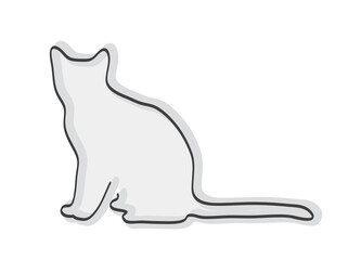 continuous one line cat icon- vector illustration