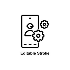 mobile service icons designed in outline style in editable strokes for mobile app icon themes