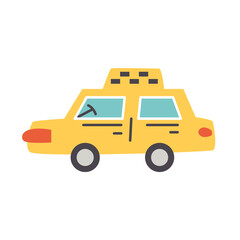 Vector cartoon vehicle yellow cab