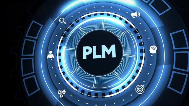 PLM Product lifecycle management system technology concept. Technology, Internet and network concept.