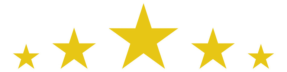 Obraz premium Five golden stars. Celebration decorative element. Success symbol