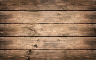 Aged wooden board, dark brown. Background, wood texture.