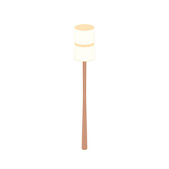 Marshmallow stick. Marshmallow logo design. White Marshmallow icon.