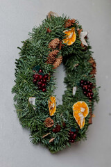 Christmas new year wreath. Wall decoration
