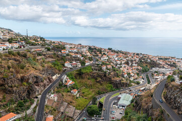 Funchal city skyline, aerial view