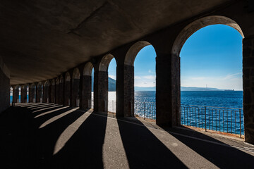  the tunnel under the cliff of Scilla in Calabria, southern Italy