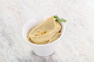 Traditional Jewish Hummus with olive oil