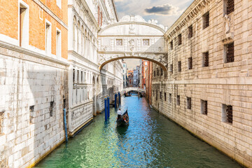 Bridge of Sighs, famous landmark of Venice, Italy