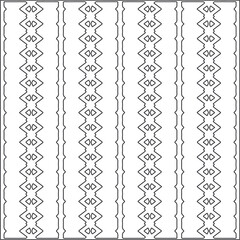  Vector ethnic pattern with symmetrical elements . Repeating geometric tiles from striped elements.Monochrome texture.Black and white pattern for wallpapers and backgrounds.