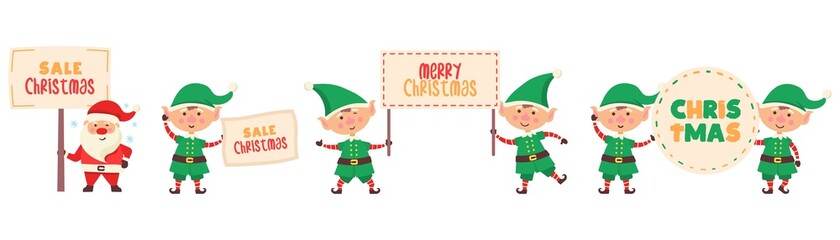 A signboard advertising banner, character of Santa