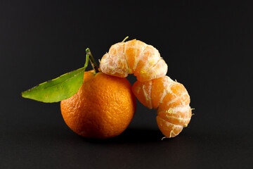 tangerine on black background