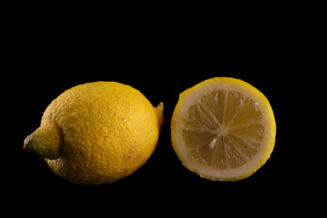 lemon on black