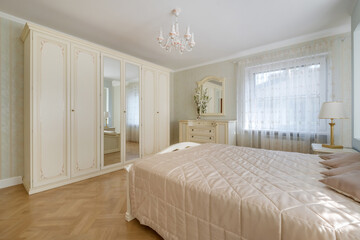 interior of the modern luxure bedroom in studio apartments