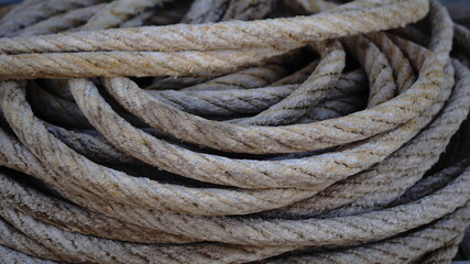 rolled industrial rope as a background