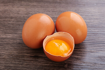 Fresh chicken Eggs with yolk