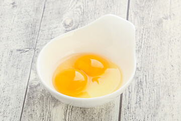 Chicken egg in the bowl