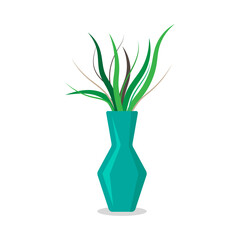Plant vase icon. Colored silhouette. Front side view. Vector simple flat graphic illustration. The isolated object on a white background. Isolate.