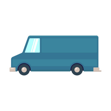 Van icon. Freight minibus. Colored silhouette. Side view. Vector simple flat graphic illustration. The isolated object on a white background. Isolate.