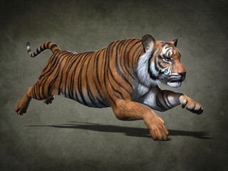 Fototapeta na wymiar Tiger close-up. 3d illustration