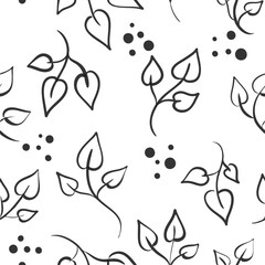 seamless floral pattern with leaves