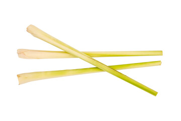 Fresh lemongrass on an isolated white background