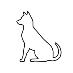 Black Dog Shape - Isolated Dog Silhouette