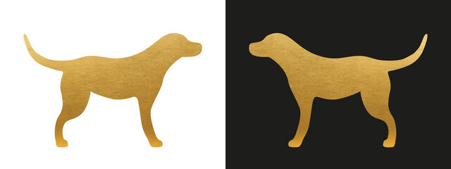 Gold Dog Shape - Isolated Dog Silhouette