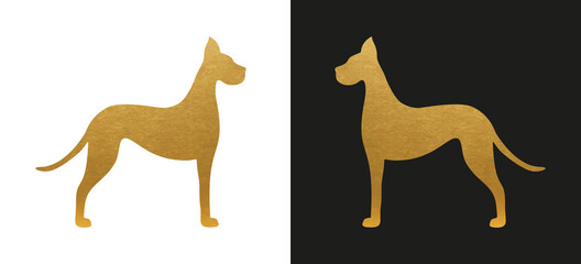 Gold Dog Shape - Isolated Dog Silhouette
