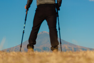 A man hiking in the mountains of Mexico