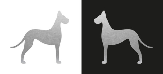 Silver Dog Shape - Isolated Dog Silhouette